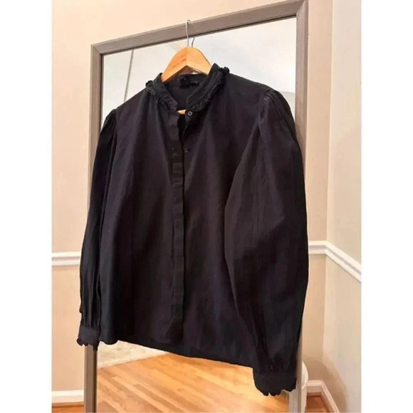 Paige Button Down‎ Black Shirt Size Medium - Picture 1 of 3